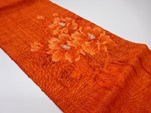 リサイクル　手織真綿紬花模様織出し名古屋帯